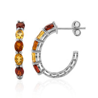 Mozambique Garnet Silver Earrings