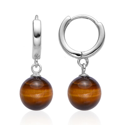 Golden Tigers Eye Silver Earrings