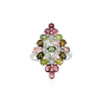 Fancy Tourmaline Silver Ring