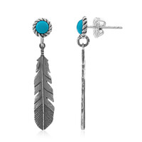 Kingman Turquoise Silver Earrings (Desert Chic)