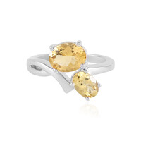 Yellow Beryl Silver Ring