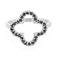 Black Spinel Silver Ring