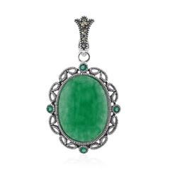 Green Agate Silver Pendant (Annette classic)