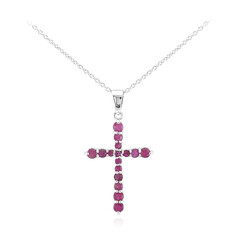 Burmese Ruby Silver Necklace