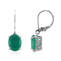 Green Agate Silver Earrings