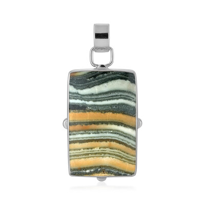 Zebra Jasper Silver Pendant (Bali Barong)