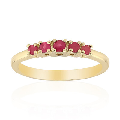 14K Red Beryl Gold Ring