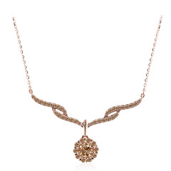 18K VS1 Argyle Rose De France Diamond Gold Necklace