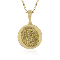 I2 Yellow Diamond Silver Necklace