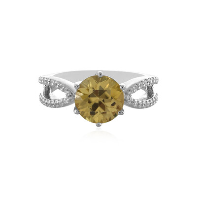 Yellow Zircon Silver Ring