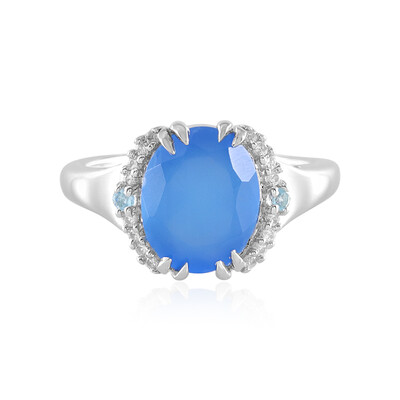 Blue Chalcedony Silver Ring