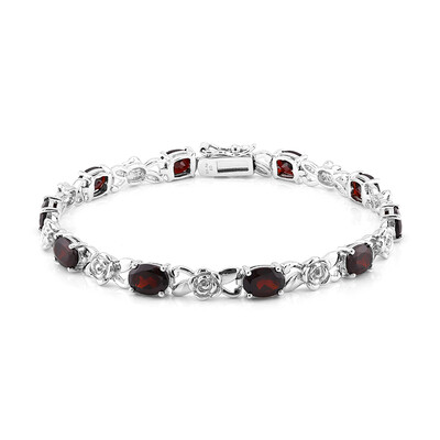 Garnet Silver Bracelet