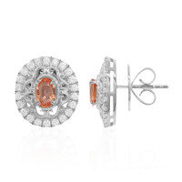 Padparadscha Sapphire Silver Earrings (Dallas Prince Designs)