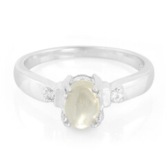 Green Moonstone Silver Ring