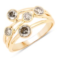 9K I3 Brown Diamond Gold Ring