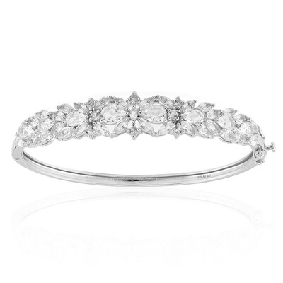 White Topaz Silver Bangle