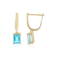 Paraiba Color Topaz Silver Earrings