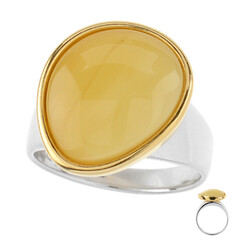 Milky Baltic Amber Silver Ring