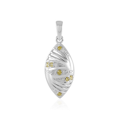 I2 Yellow Diamond Silver Pendant