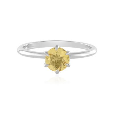 Yellow Beryl Silver Ring