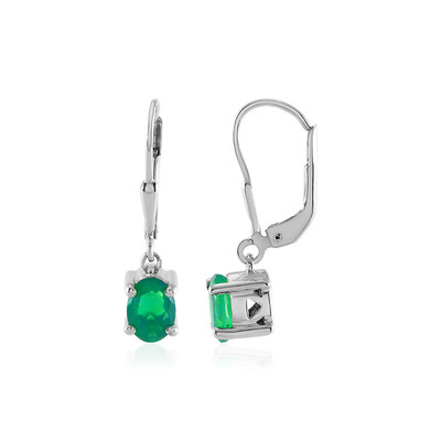 Green Ethopian Opal Silver Earrings