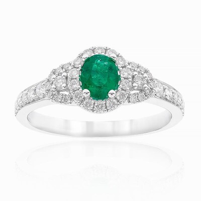 18K Colombian Emerald Gold Ring (CIRARI)