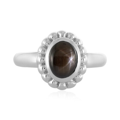 Black Star Sapphire Silver Ring