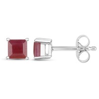 Ruby Silver Earrings