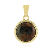 Golden Pietersite Silver Pendant