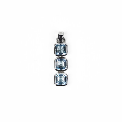 Blue Topaz Silver Pendant