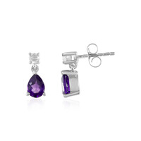 Zambian Amethyst Silver Earrings