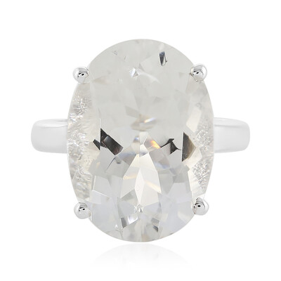 White Quartz Silver Ring