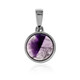 Chevron Amethyst Silver Pendant