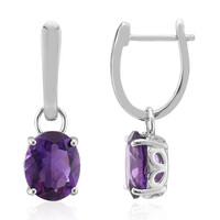 Zambian Amethyst Silver Earrings