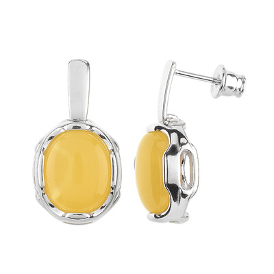 Milky Baltic Amber Silver Earrings (dagen)