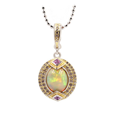 Welo Opal Silver Necklace (Dallas Prince Designs)