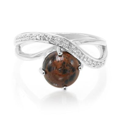 Mahogany Obsidian Silver Ring