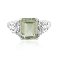 Green Amethyst Silver Ring