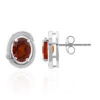 Hessonite Garnet Silver Earrings