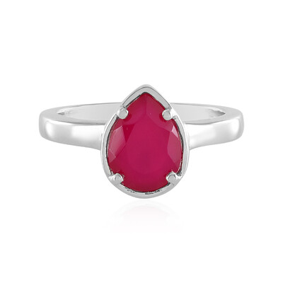 Raspberry Chalcedony Silver Ring