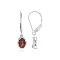 Indian Garnet Silver Earrings