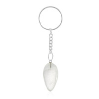 White Quartz Brass Key ring