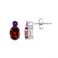 Mozambique Garnet Silver Earrings