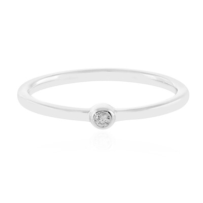 I2 (H) Diamond Silver Ring