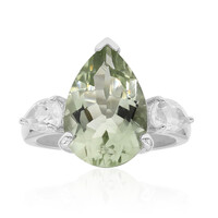 Green Amethyst Silver Ring