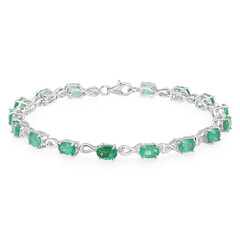 Zambian Emerald Silver Bracelet