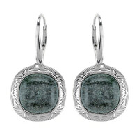 Fuchsite Silver Earrings