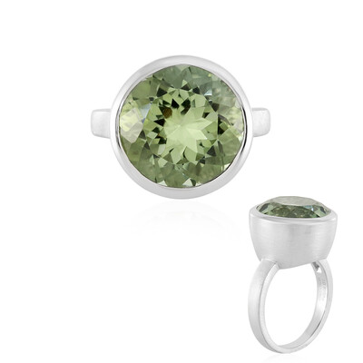 Green Amethyst Silver Ring (MONOSONO COLLECTION)