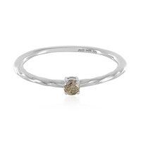 I3 Champagne Diamond Silver Ring