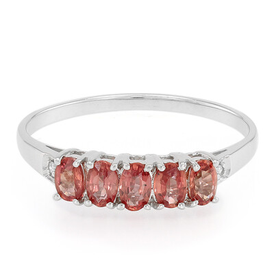 Sunset Ruby Silver Ring